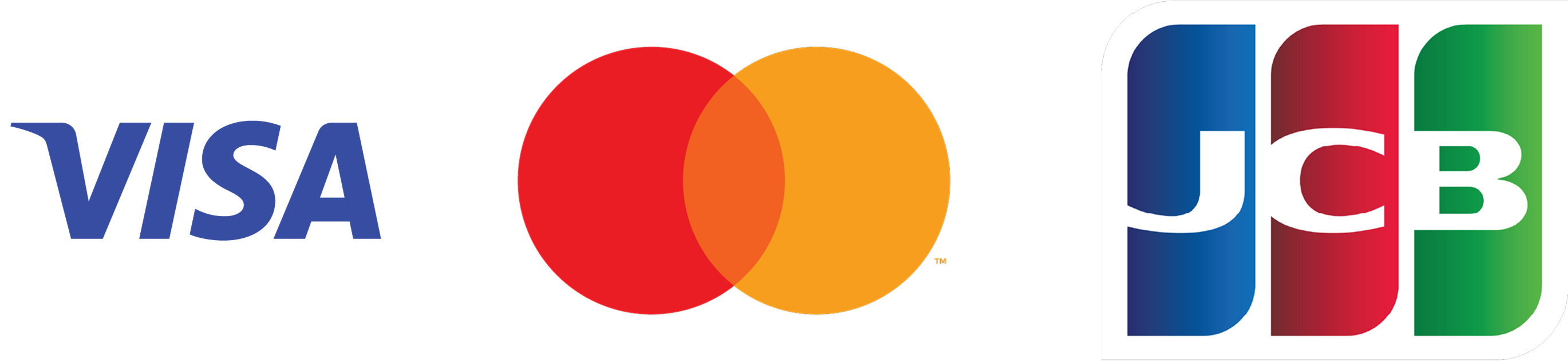 Available card types are Visa, Mastercard and JCB.